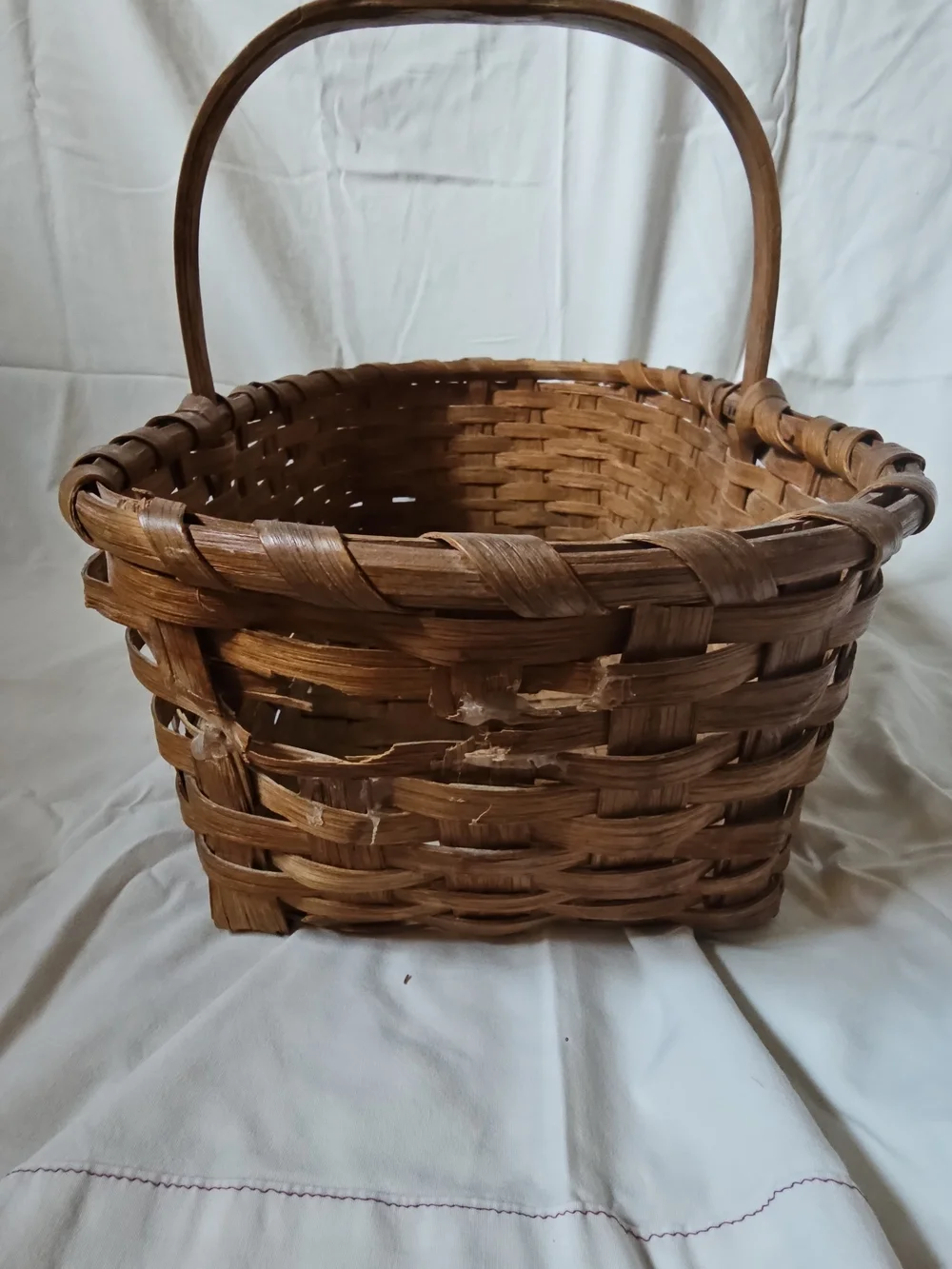 Woven Rustic Brown Handled Storage Basket